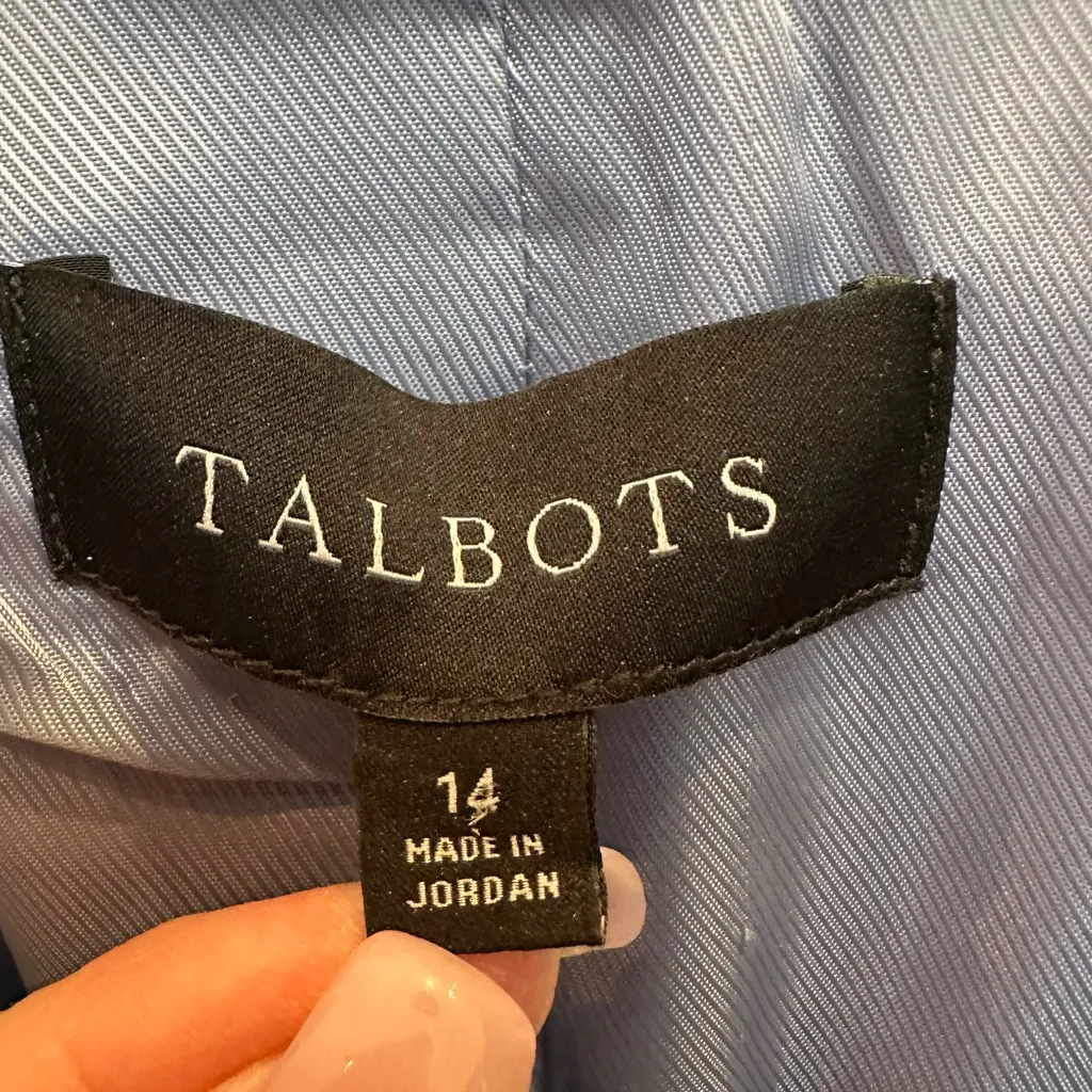 Talbots Bella Light Blue Periwinkle Double-Breasted Blazer Jacket Size 14 NWOT - Image 10