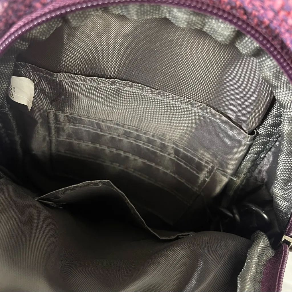 Nupouch Tweed Charging Stylish Pink Crossbody Bag Travel Vacation Outdoor Sleek Purple - Image 6