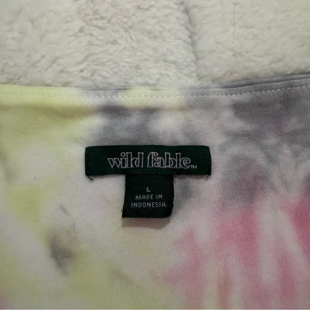 Wild Fable Pastel Tie-Dye Tube Crop Top, Women’s Large - Image 3