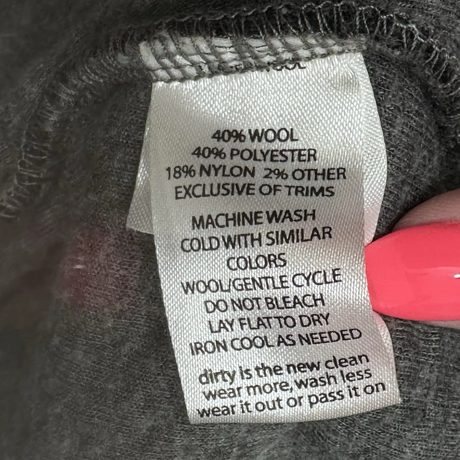 Horny Toad  Monterosa Car Coat Wool Blend Size Small Charcoal Grey Pockets - Image 9