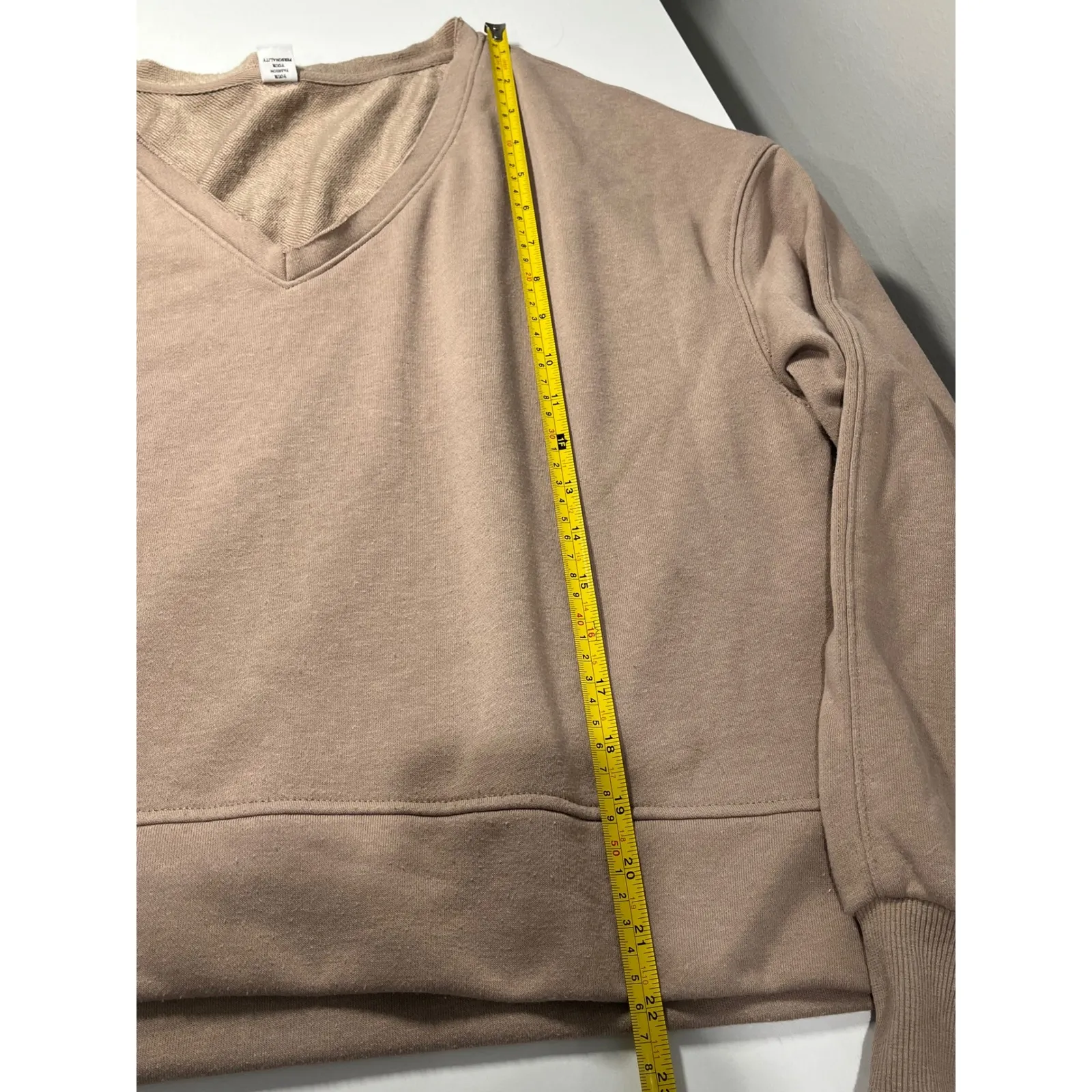 LOGENE Tan V Neck Sweatshirt Pullover Long Sleeve Women's Size M Size M - Image 7