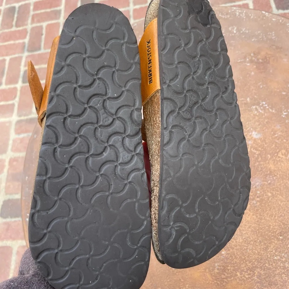 Birkenstock big buckle with tan yellow leather EU 39 US 8/8.5 - Image 3