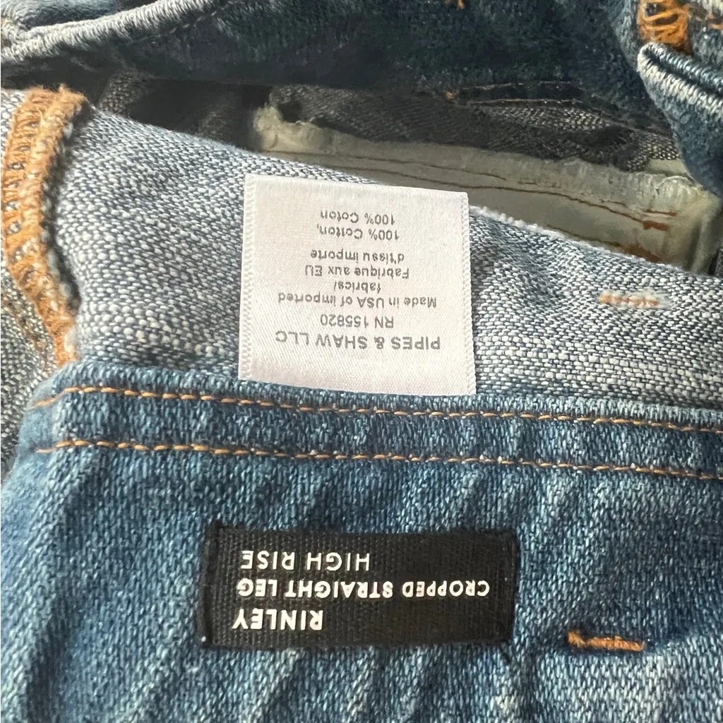 Veronica Beard Rinley High-Rise Cropped Jeans in Durango Wash Size 24 - Image 8