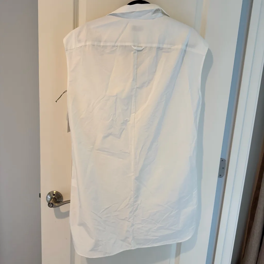 NWT DRIES VAN NOTEN Varon Cotton White Sleeveless Jacket Button-Up Shirt | M - Image 10