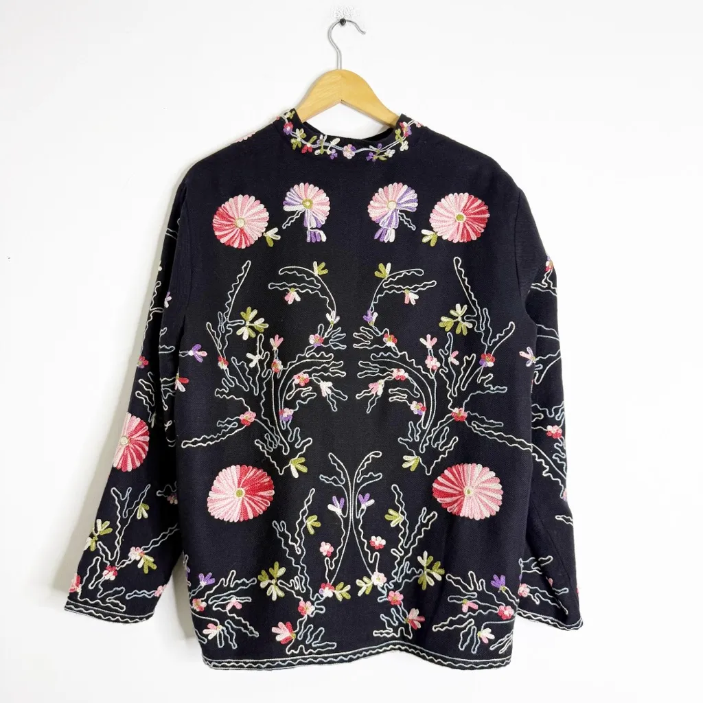 Boston Proper Embroidered Wool Blend Jacket – Size Medium - Image 2