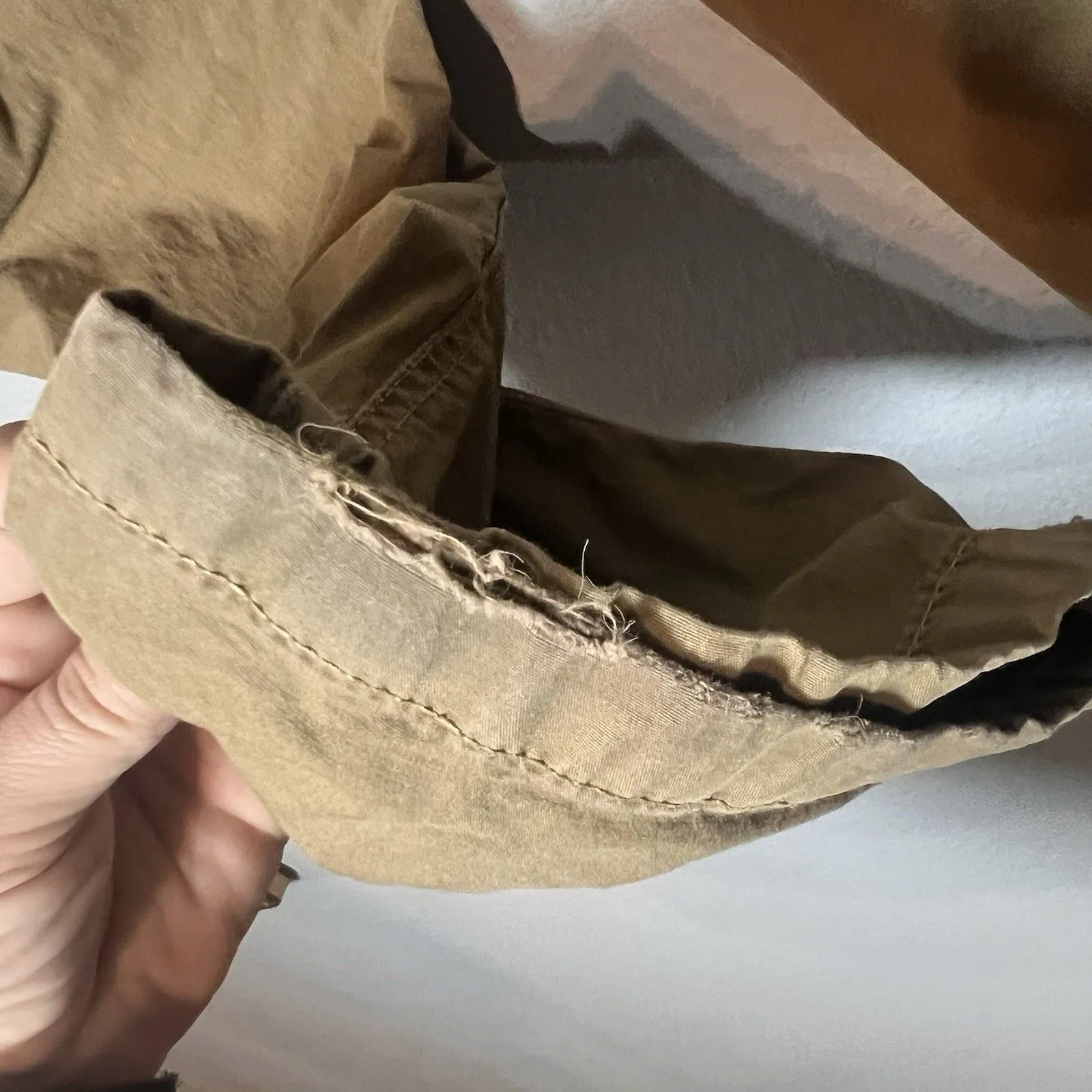 American Eagle Baggy Jogger Pants Womens Size 4 Brown Cargo Pockets Cotton Flaw - Image 11