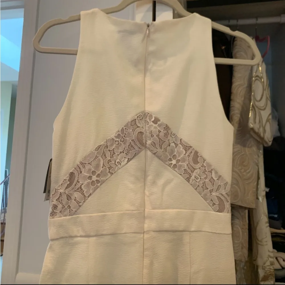 🆕 Taylor | White Floral Lace Crepe Flare Jumpsuit Size 2 - Image 7