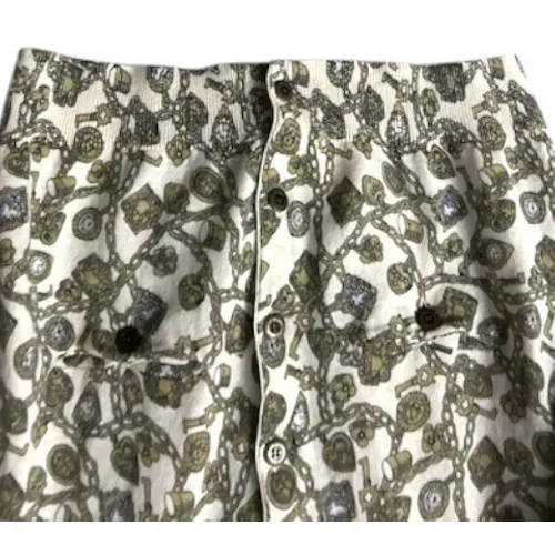 Charlie & Robin Anthropoloie Cardigan M Cream Jewel &‎ Key Soft Neutral Preppy Green Size M - Image 12