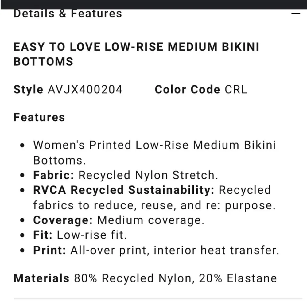 RVCA Easy To Love Bikini Bottoms Size L - Image 4