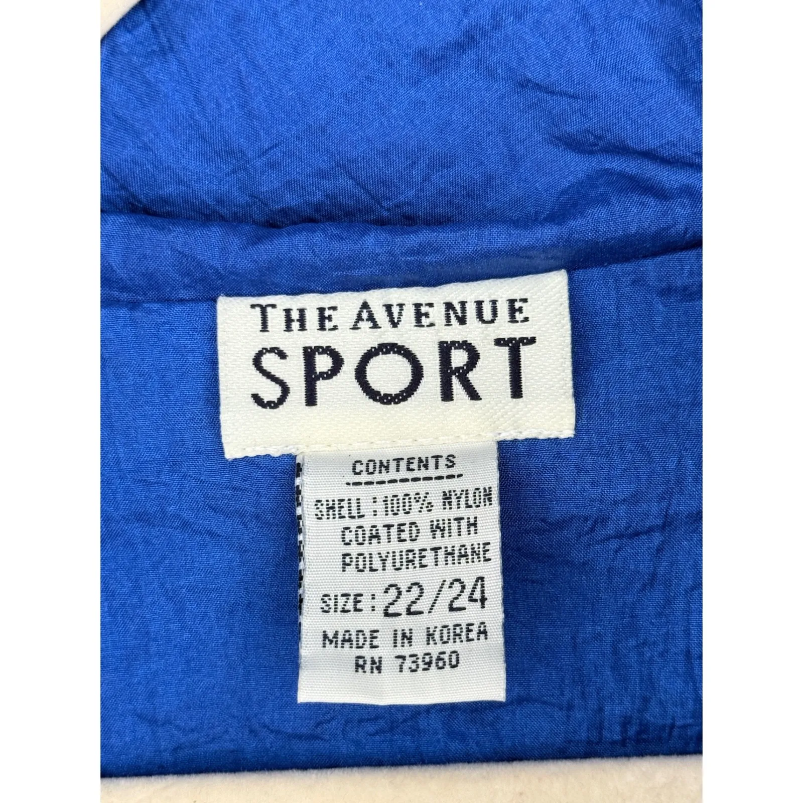 A3 Vintage The Avenue Sport Anorak Pullover Jacket Hooded Blue Size 22/24 Plus - Image 2