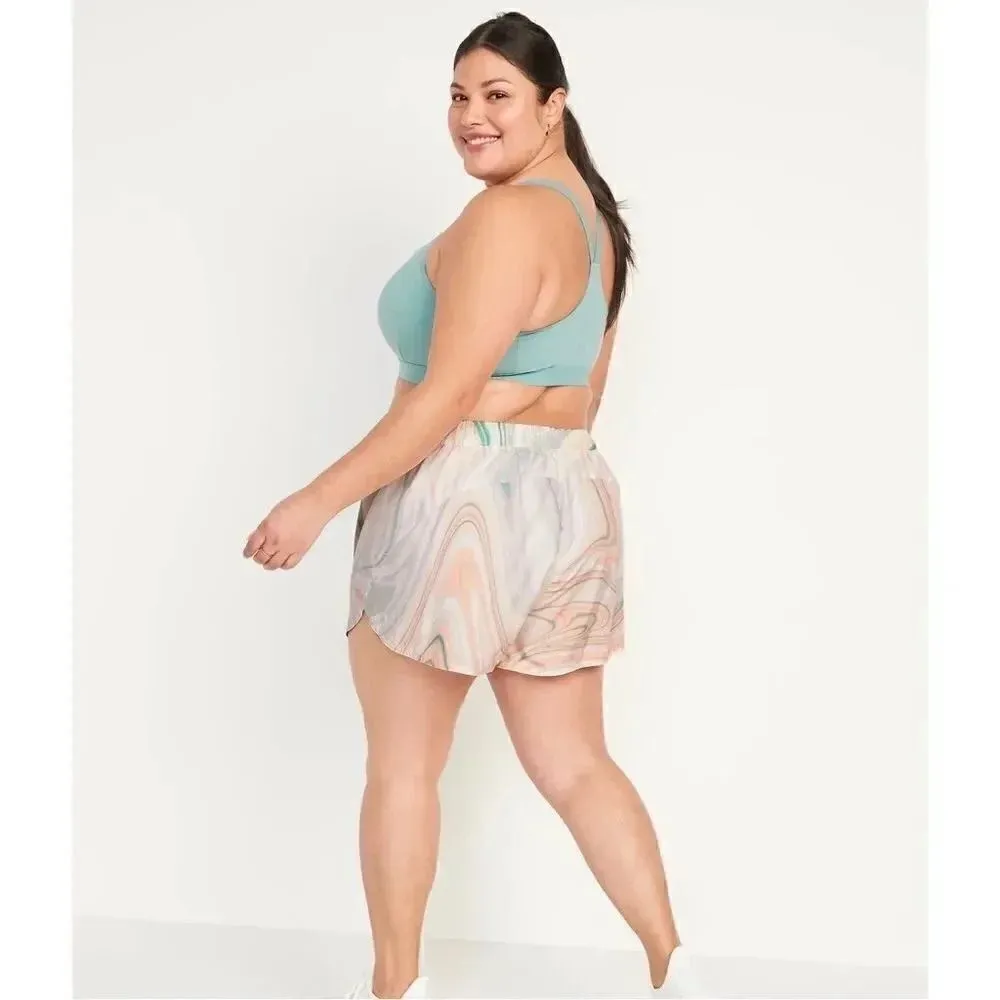 Old Navy Mid-Rise StretchTech Swirl Pop Dolphin-Hem Run Athletic Shorts SZ XXL - Image 4