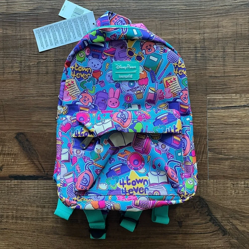 NWT Loungefly Disney Pixar Turning Red Panda Doodle Print Mini Backpack - Image 1