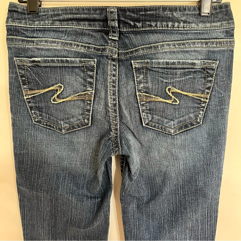 Silver Aiko‎ Bootcut Jeans Women’s Size 28x31 Thick Stitch Dark Denim Low Rise - Image 13