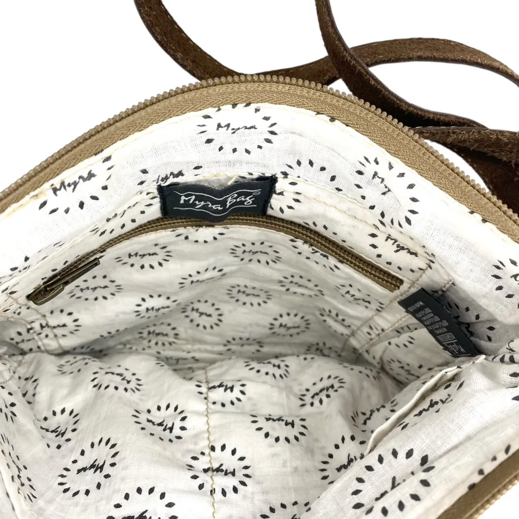 Myra Cowhide Hair On Leather Shoulder Bag Brown - Image 5