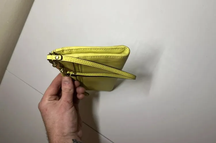 Ashley Leather Zip Wallet Mini Couch Wristlet - Image 3