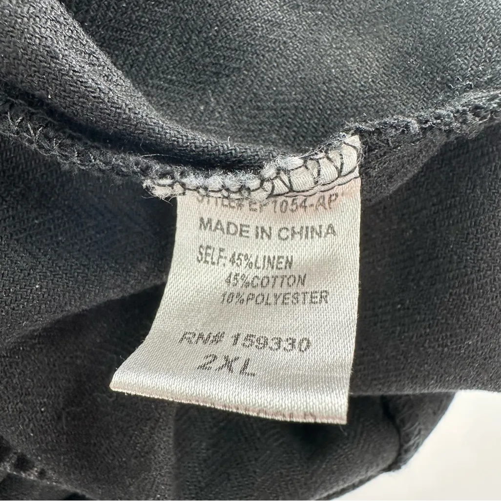 Heyson Black Mineral Wash Cargo Pants size 2X Elastic Waist Linen Cotton NWT Gray - Image 10