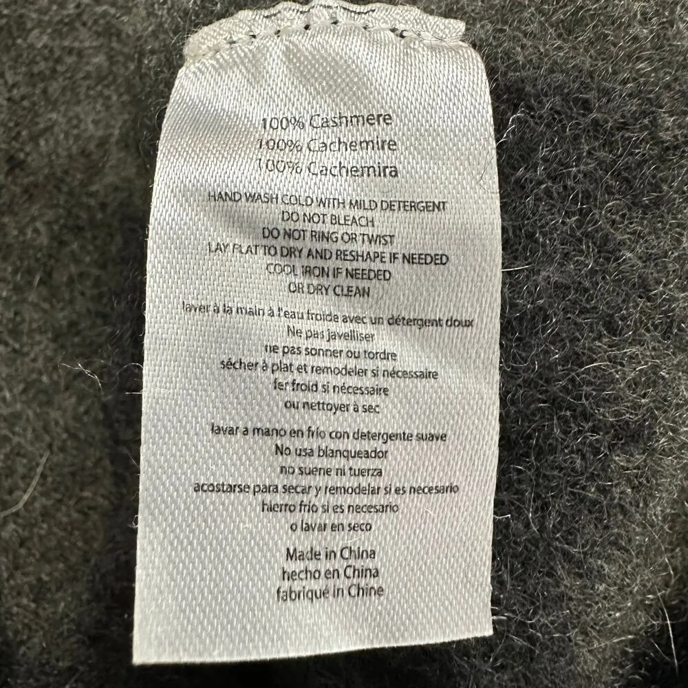 Anew Dark Gray 100% Cashmere Pullover Sweater Size Small Winter Cozy Basics - Image 5