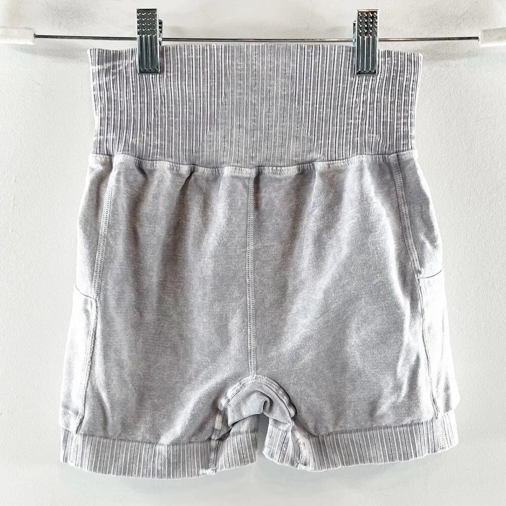 Free People FP Movement  Pull On High Waisted Biker Running Shorts Gray Small - Image 7