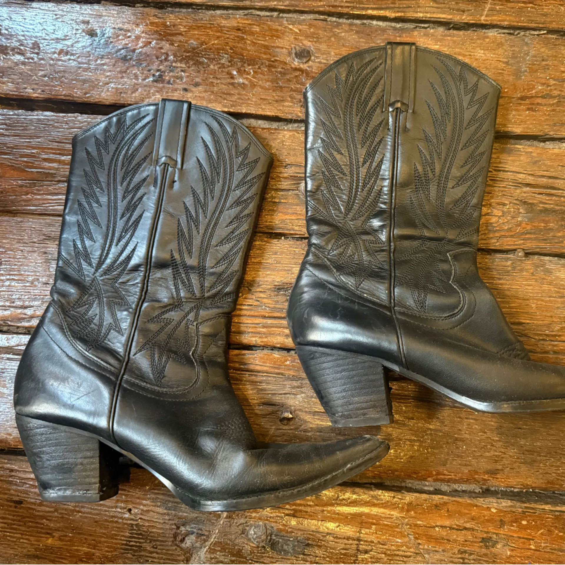 Pilgrim Black Heeled Boots Size 6.5 - Image 2