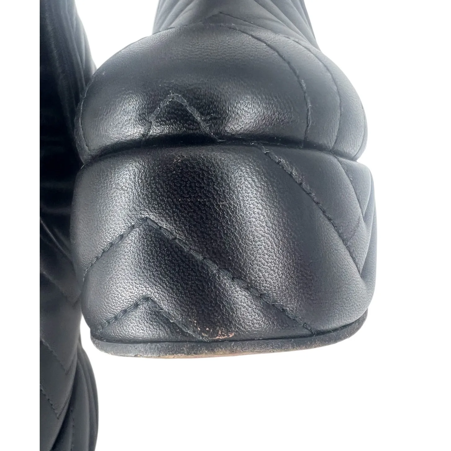 Gucci  95mm Matelasse' Leather Platform Boots in Black - Image 7