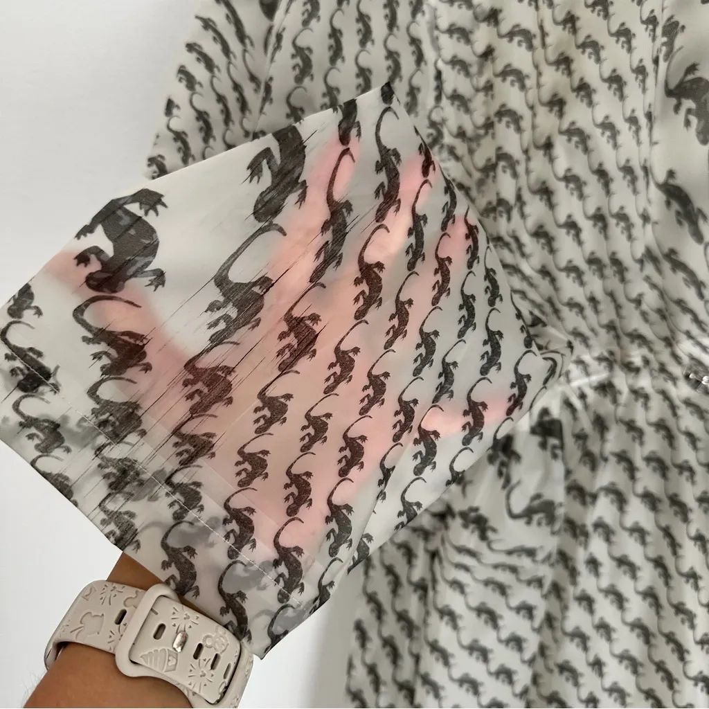 Marine Serre All Over Lizard Print Longline PVC Raincoat Size M - Image 12