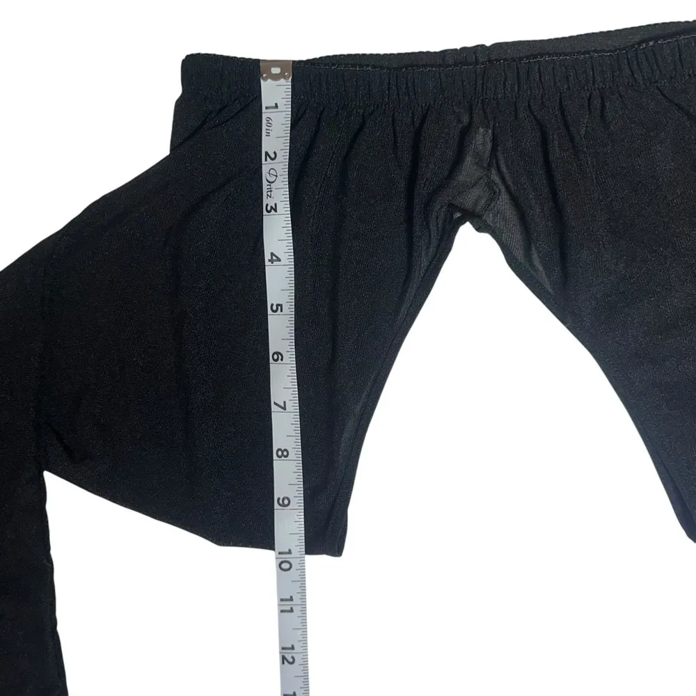 Black Mesh See Thru Long Sleeve Cropped Crop Top size Large - Image 5