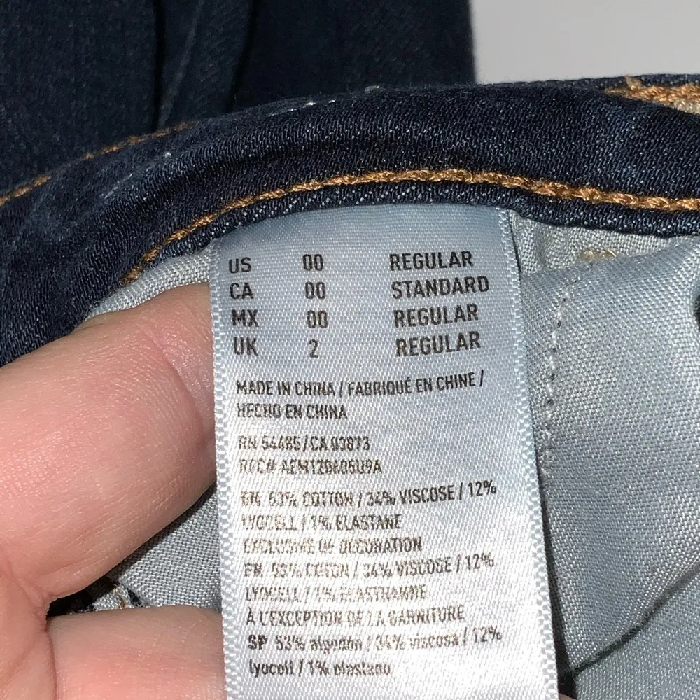 American Eagle Dark Wash Stretch Jeggings Size 00 - Image 10