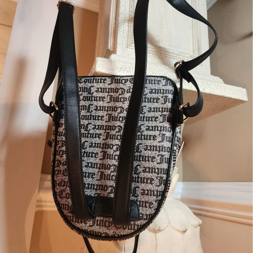 NWT Juicy Couture Rosie Pull Out Backpack with Pouch in Black/Gray - Image 6