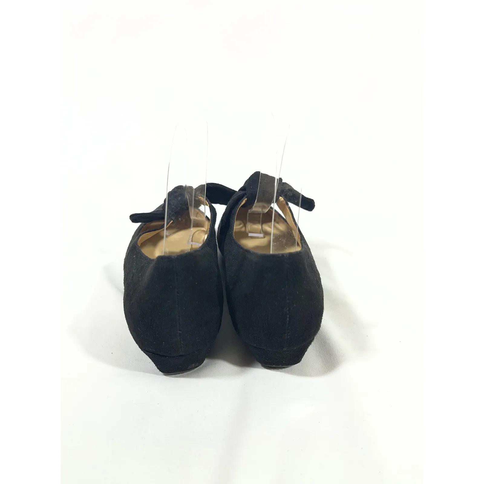 CL by Laundry Women Black Suede Bow Mary Jane Ballet Flats Pointed Toe Sz 7.5 - Image 5