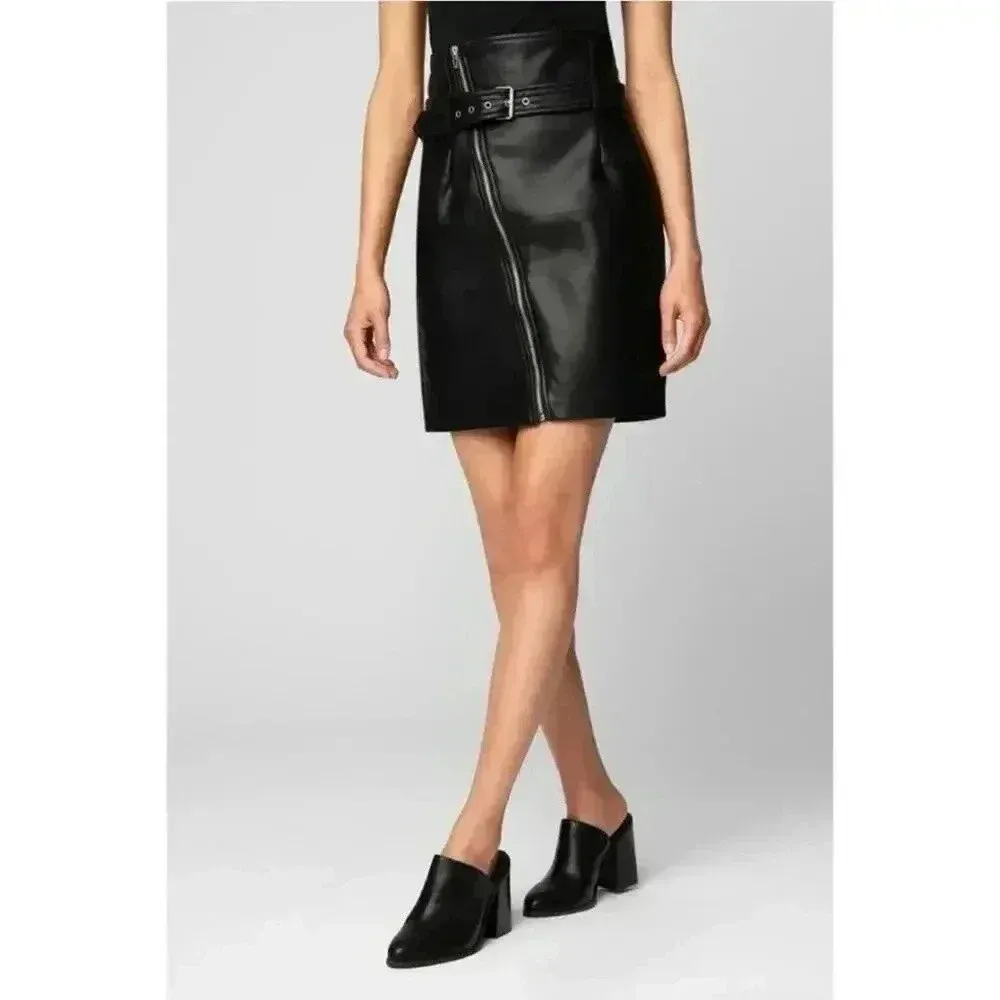 Blank NYC It Takes Two Vegan Leather High Rise Skirt Size 30 - Image 3