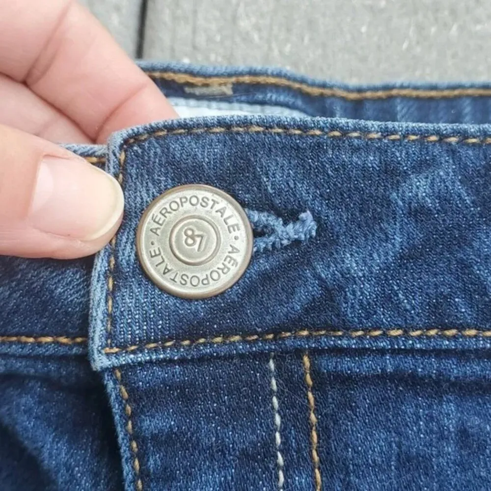 Aeropostale Cuffed Hem Dark Wash Jean Shorts | Aeropostale Jean Shorts - Image 2