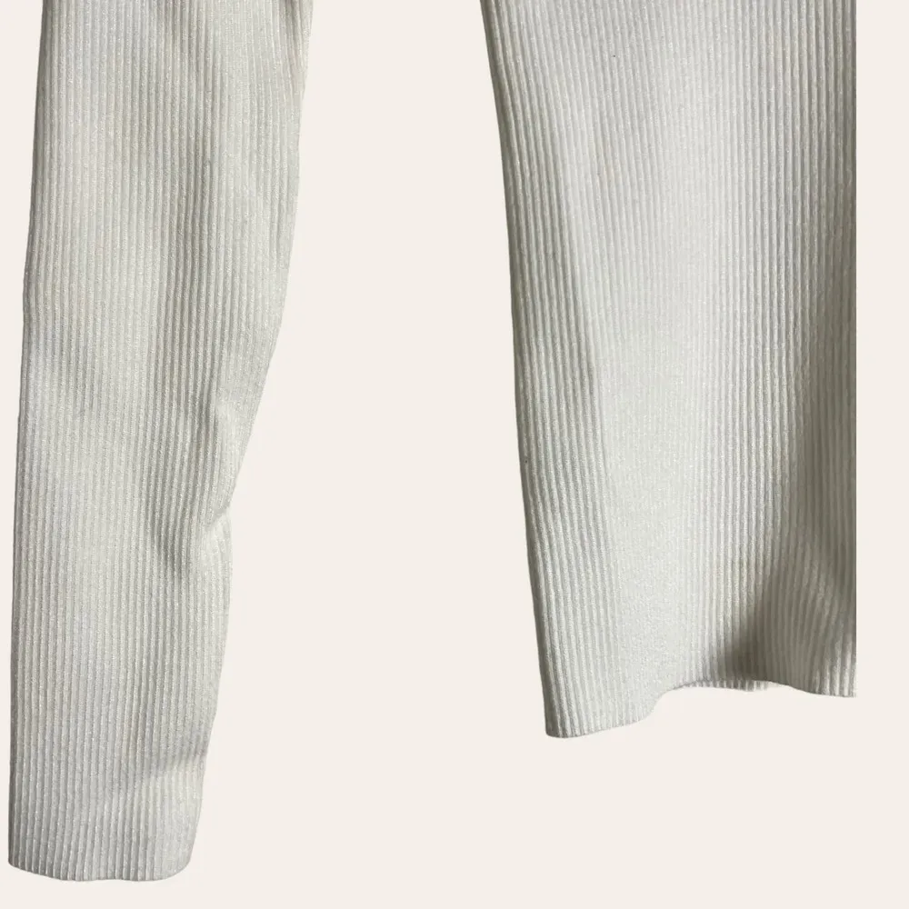 Madewell White Wide Rib Long Sleeve Sweetheart Sweater Top Size XXS - Image 9