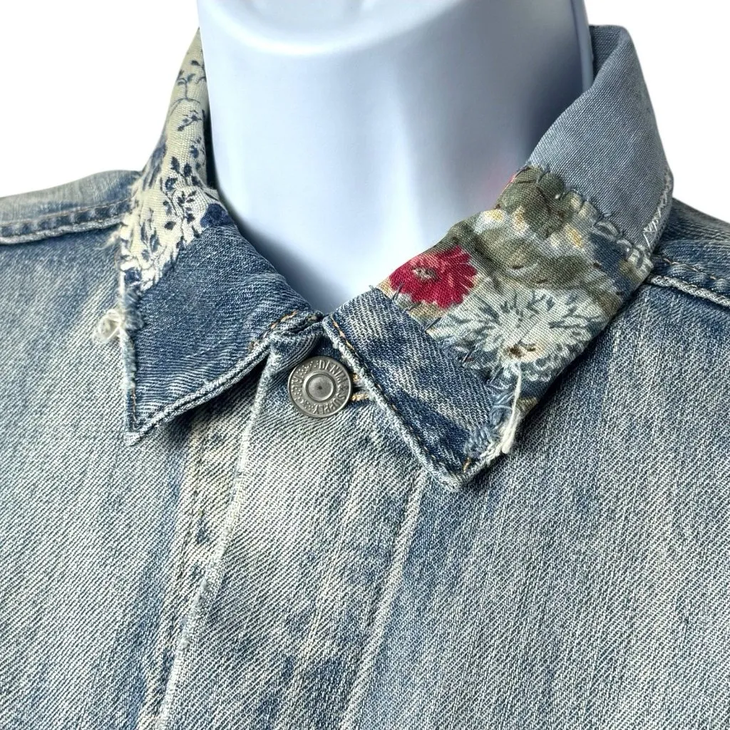 NEW Ralph Lauren Denim & Supply Jean Jacket Distressed Patchwork Rodeo Comfort S - Image 4
