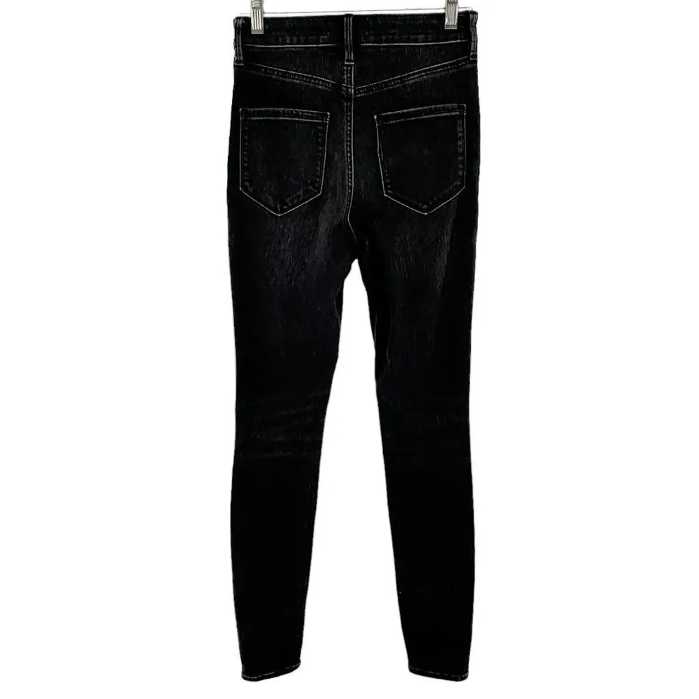 Athleta SKULPTEK Black Metallic High Rise Tuxedo Stripe Skinny Jeans Size 0 - Image 5