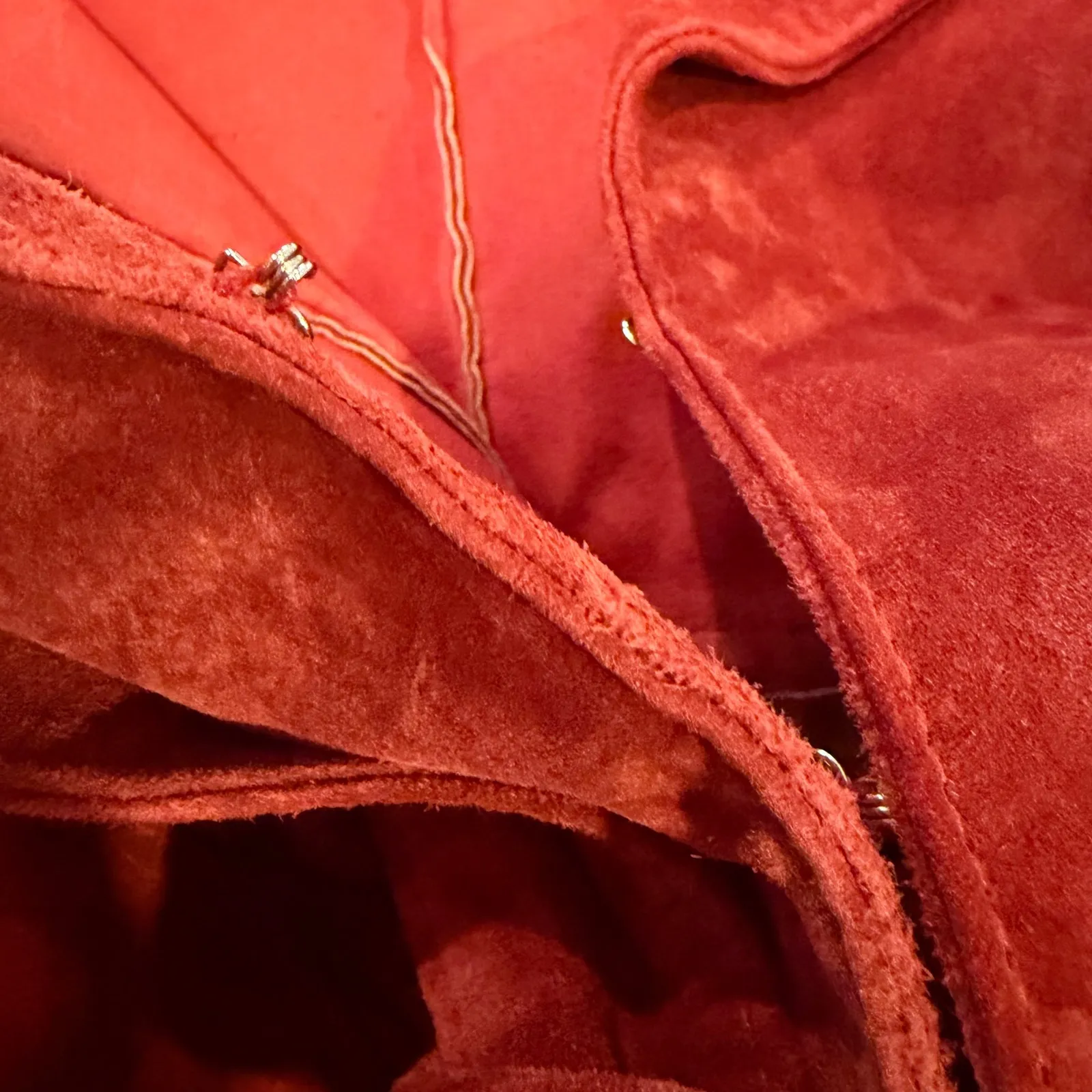 Arden B Y2K Vintage Suede Jacket Women's Medium Rust Belted Leather Fit & Flare - Image 10