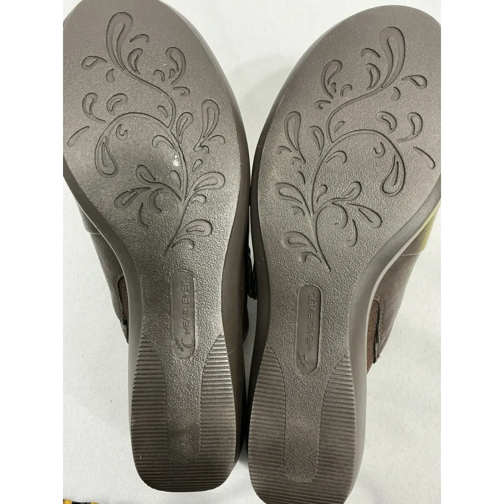 Womans Wear Ever Naria Size 8.5 M Brown Slip On Wedge Mules NWOT - Image 7