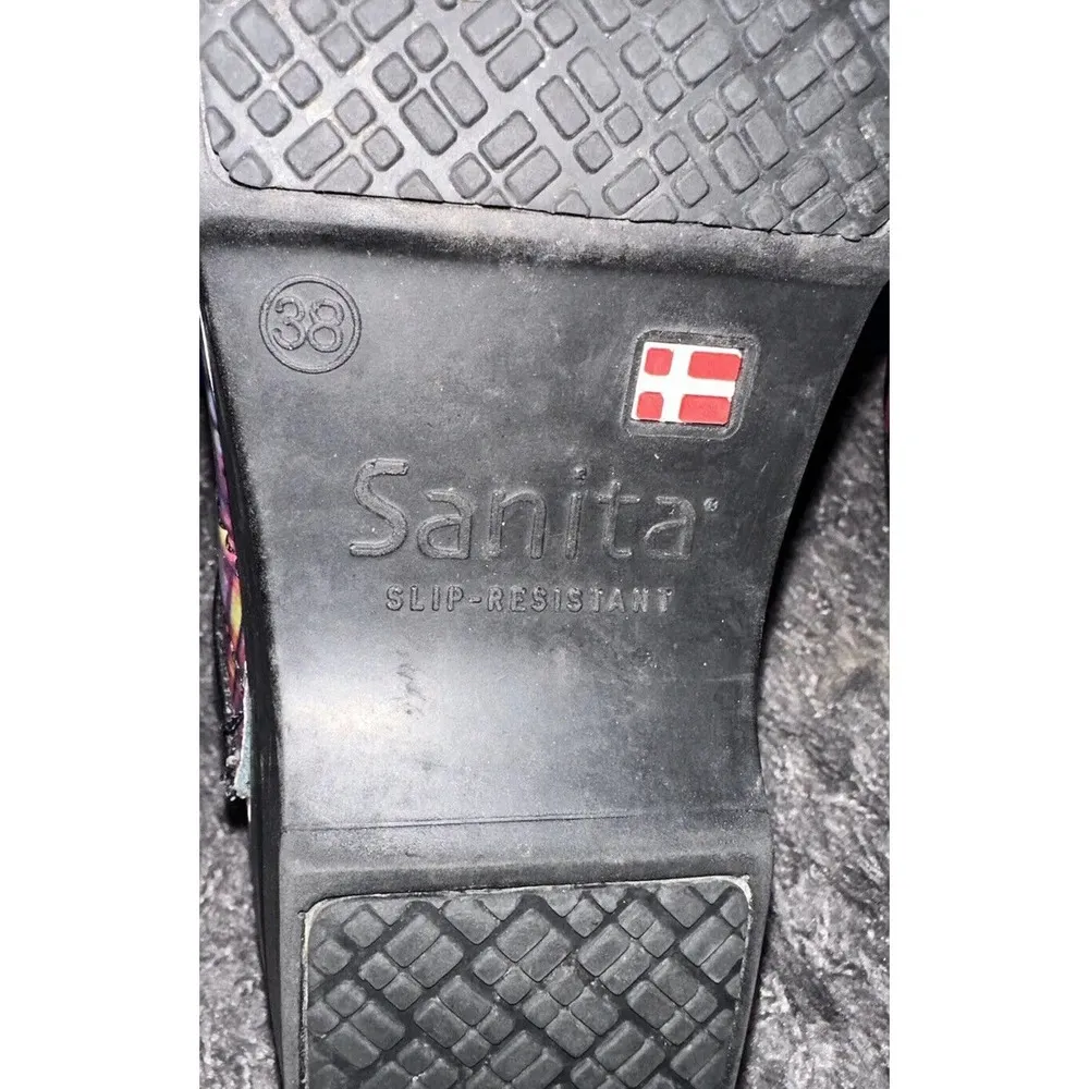 Sanita Womens Professional Clog Shoes Plaid Purple Size 38~US 7 Slip On Comfort - Image 7