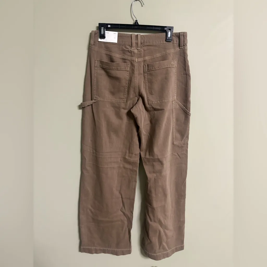 American Eagle Baggy Wide Leg Ankle Strigid High Rise Brown Jeans Size 6 New 28 - Image 2