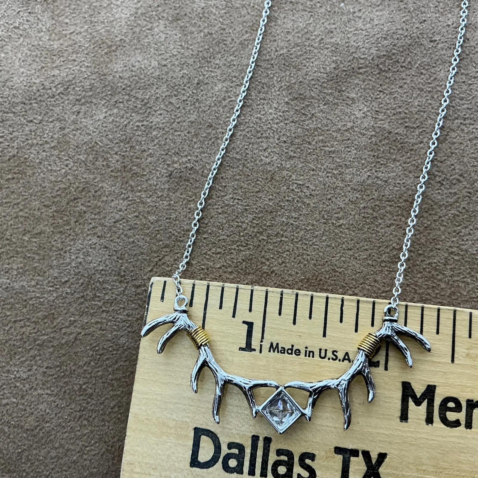 Pursue The Wild Kristy Titus Sterling Silver‎ Antler Necklace Swarovski Zirconia - Image 12