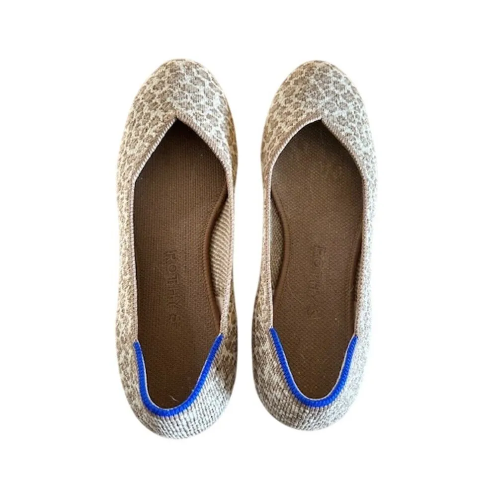 Rothy’s Women’s Point Flats – Size 6.5, Taupe Leopard Prin Tan - Image 5