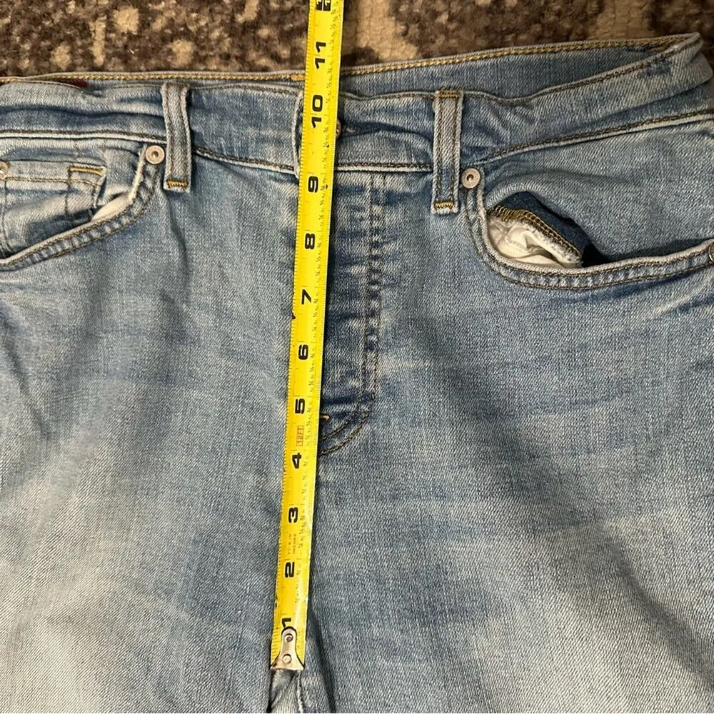 7 for all Mankind Womens 28 Light Blue East Village Edie High Rise Cropped Jeans - Image 9