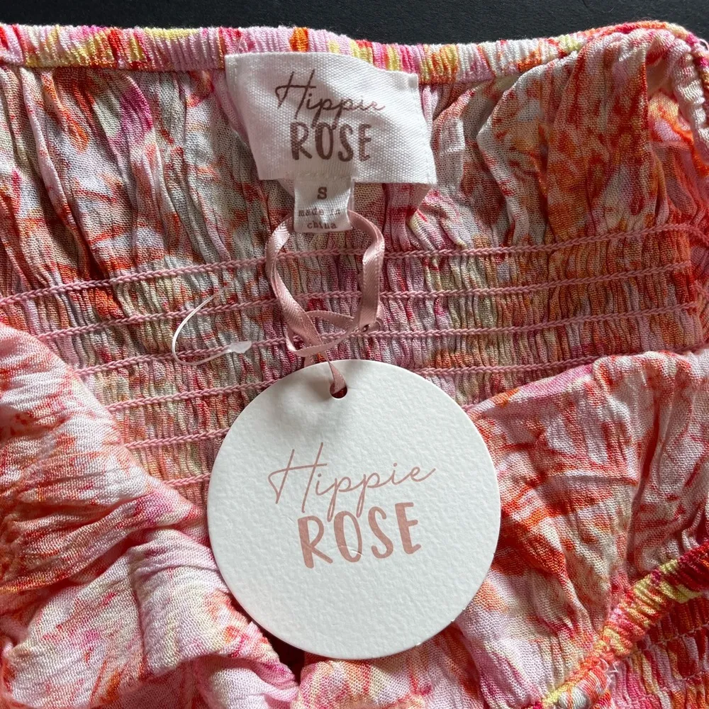 HIPPIE ROSE Tuti Fruiti Ruched Floral Tank Top Women’s Sz Small NWT - Image 4