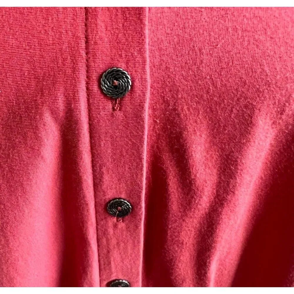 Soft Surroundings Santa Barbara Tunic Button Size Petite Small Coral Lagenlook - Image 10