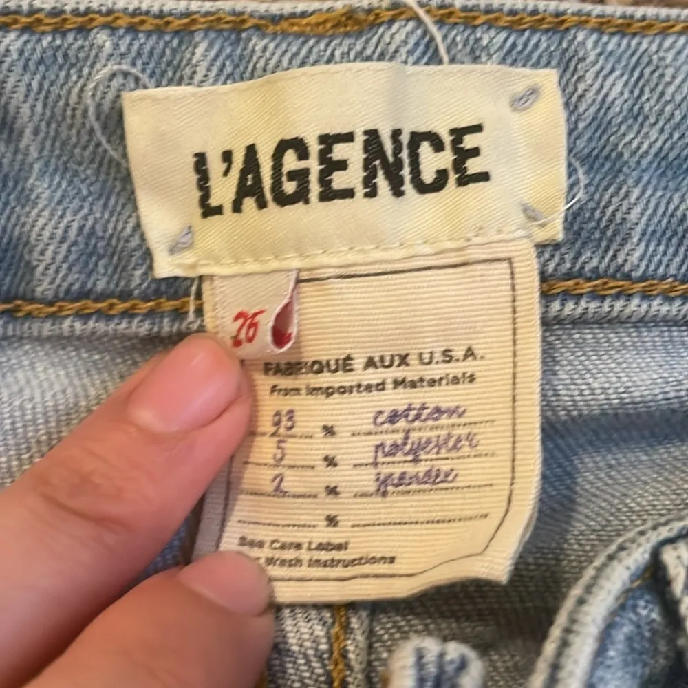 Womens L'AGENCE High Line High Rise Skinny Jean Ripped Knees Raw Hem Lig… - Image 6