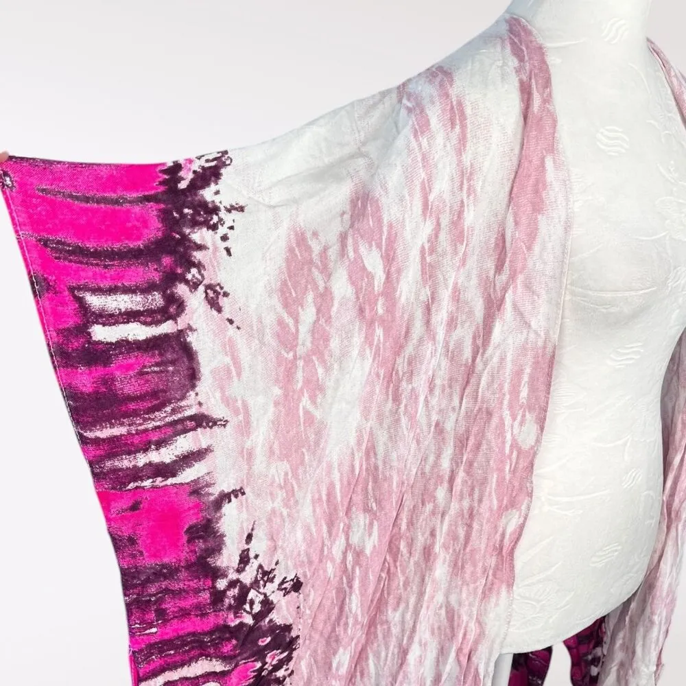 Open Front Kimono Wrap Coverup One Size - Image 8