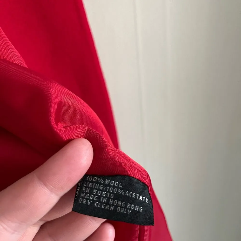 Vintage Nolan Miller Red Wool Beaded Blazer Jacket Women’s Small Medium 80s - Image 12