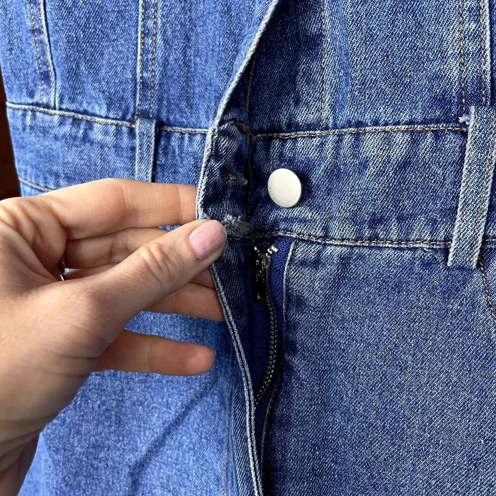 🆕 Lulus Ready to Charm Medium Wash Denim Mini Dress - Image 9