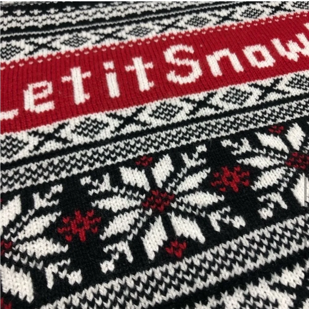 Cotton/Wool Blend Let It Snow Knit Sweater Size L - Image 6