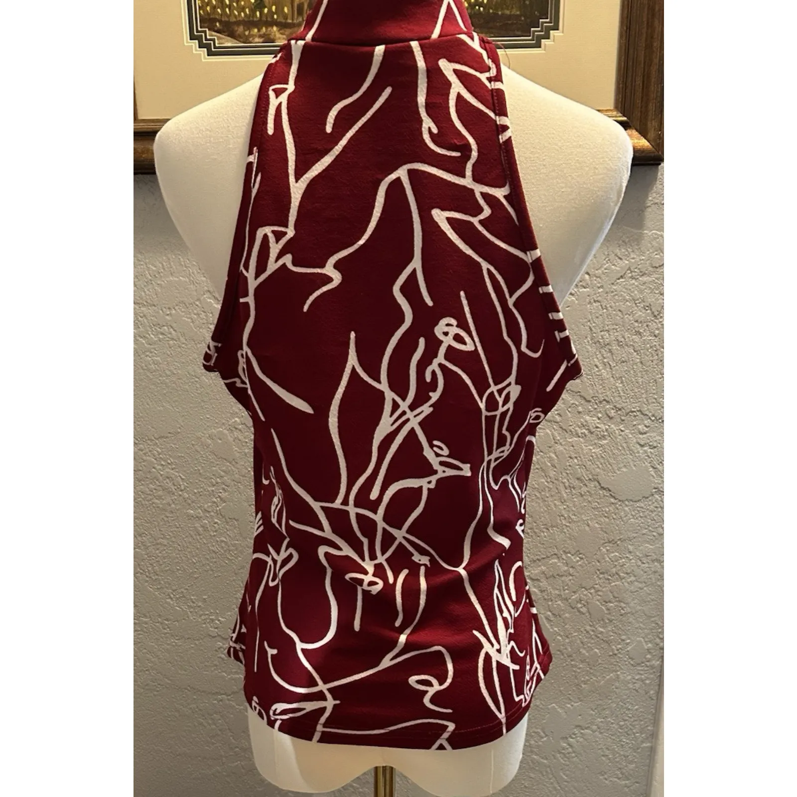 Shein Top Red/White XL Top Racer Front Geometric Aztec Travel Vacation Beach Boh - Image 5