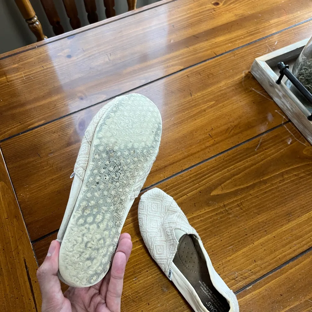 TOMS Cream Textured Slip-Ons - Image 7
